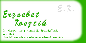 erzsebet kosztik business card